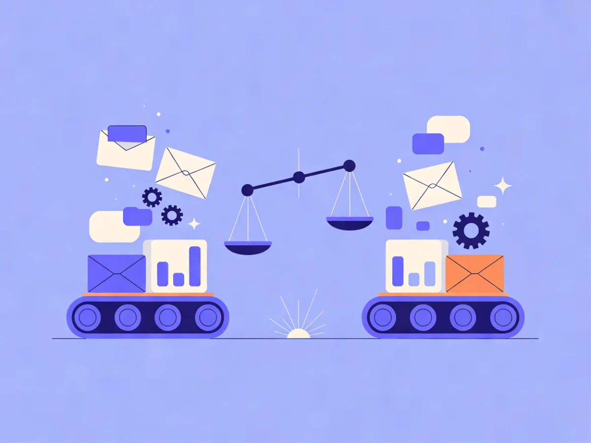 Illustration for Omnisend vs Mailerflow: Ecommerce Automations, SMS, AI and Pricing Compared